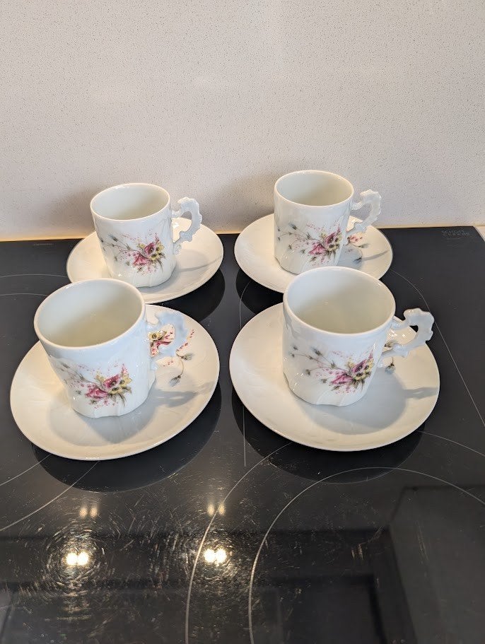 4 Limoges tasjes en ondertasjes, Antiquités & Art, Enlèvement ou Envoi