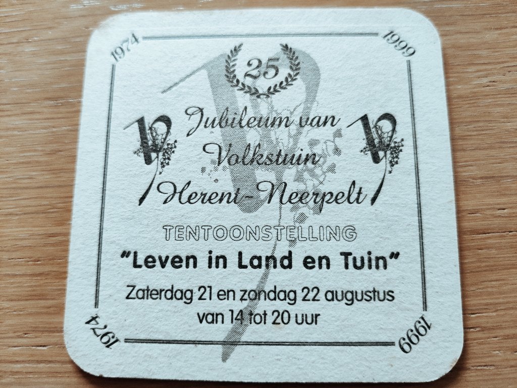 Bierviltje Cristal Alken R/V (Jubileum volkstuin), Ophalen of Verzenden, Zo goed als nieuw, Viltje(s), Overige merken