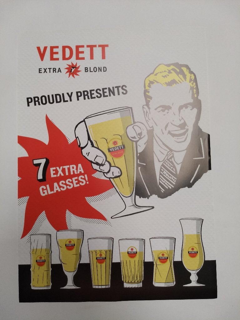 Vedett - affiche - rond jaar 2012, Enlèvement ou Envoi, Neuf, Panneau, Plaque ou Plaquette publicitaire, Autres marques