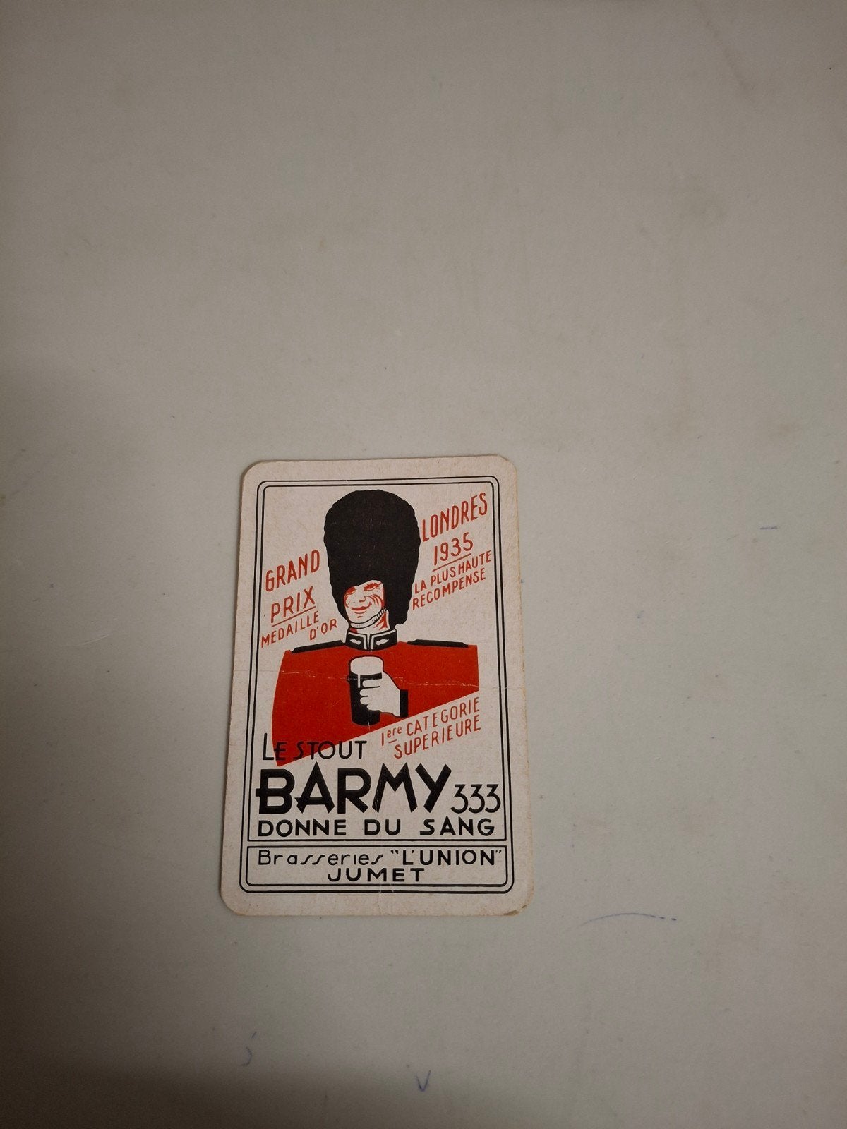 oude speelkaart barmy union jumet, Verzamelen, Ophalen of Verzenden