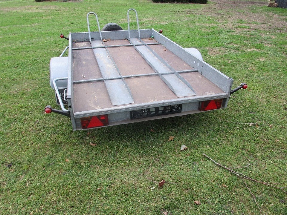 motoraanhangwagen, moto, koets, grasmachine, Ophalen, Gebruikt