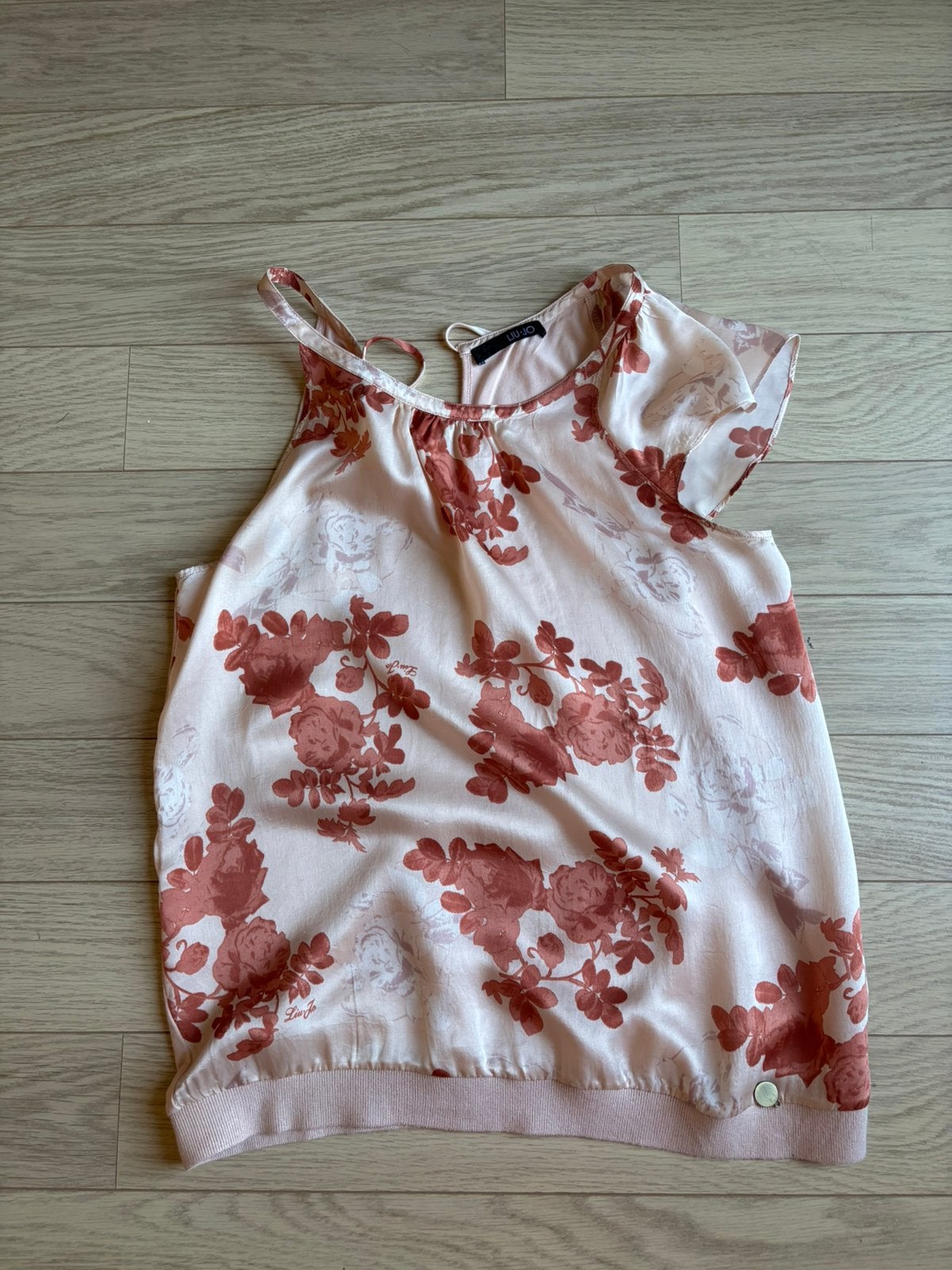 Gebloemde top Liu Jo, Kleding | Dames, Topjes, Maat 42/44 (L), Zonder mouw, Gedragen, Meerkleurig