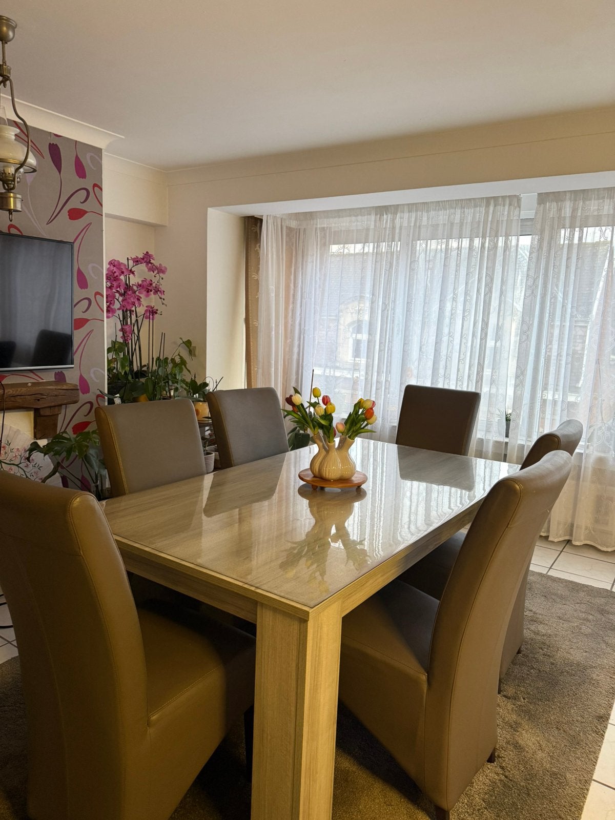 Belle table à manger avec 6 belles chaises, Enlèvement, Utilisé, 4 à 6 chaises