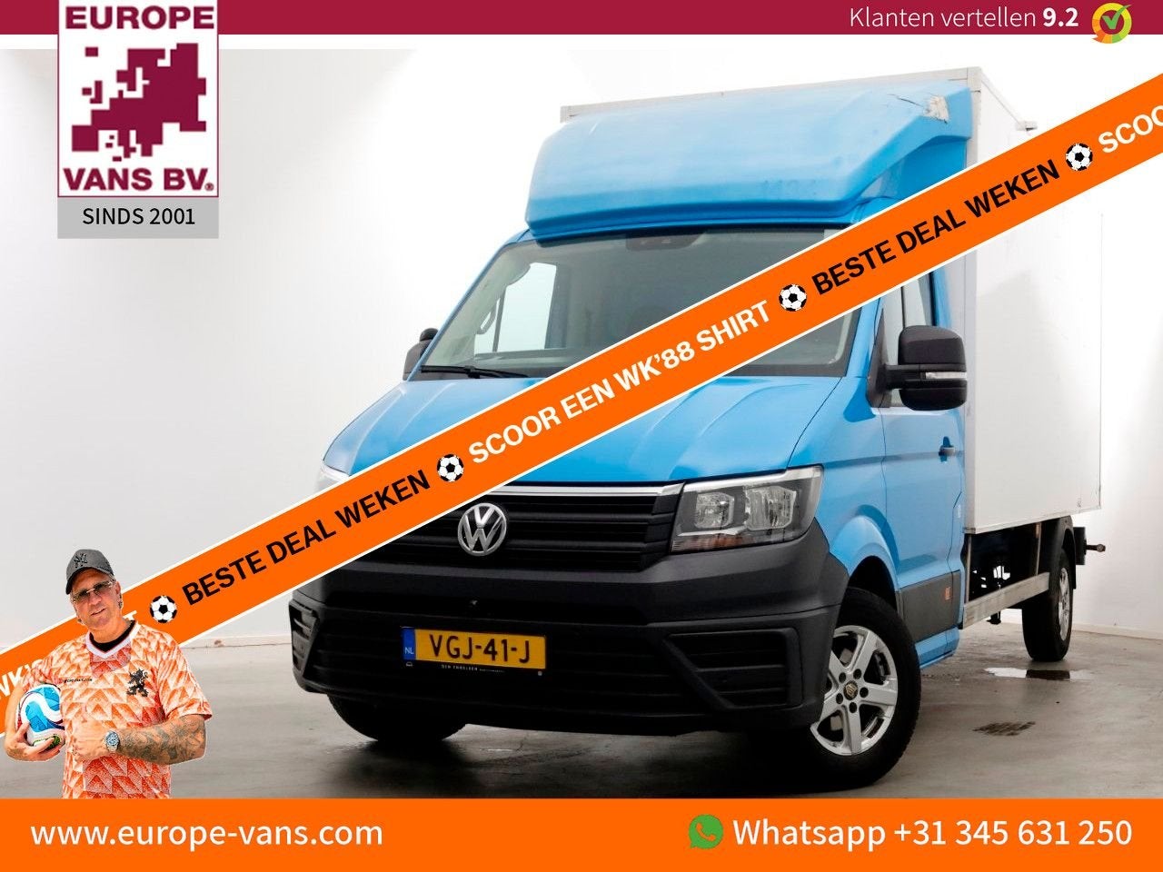 Volkswagen Crafter 35 2.0 TDI E6 Bakwagen met achterdeuren 2, Auto's, Blauw, Bedrijf, Parkeersensor, Onderhoudsboekje