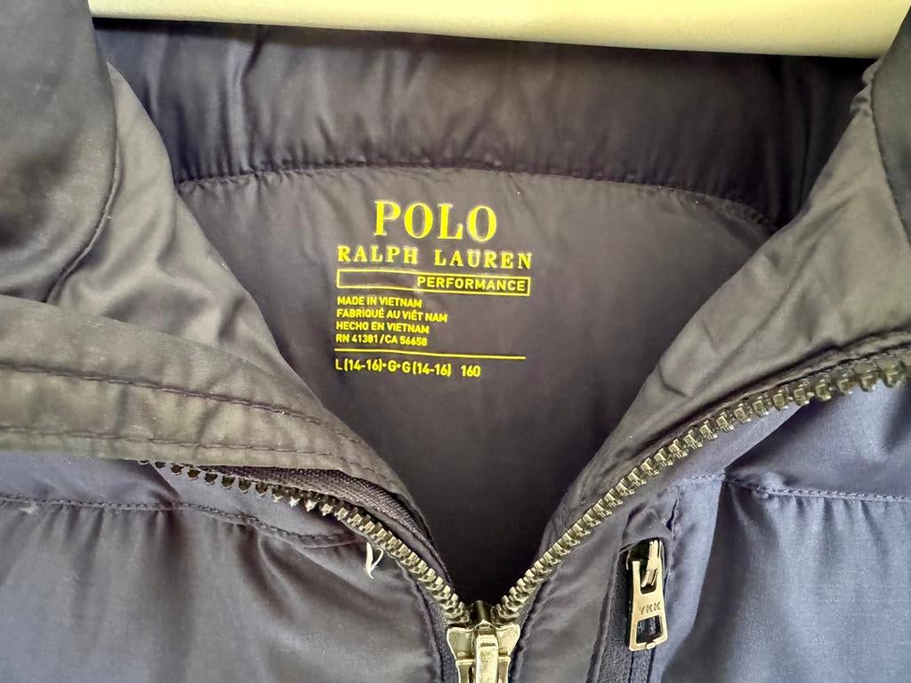 Veste duvet Polo Ralph Lauren Performance - Bleu 14-16 ans, Enlèvement ou Envoi, Utilisé, Garçon ou Fille, Manteau