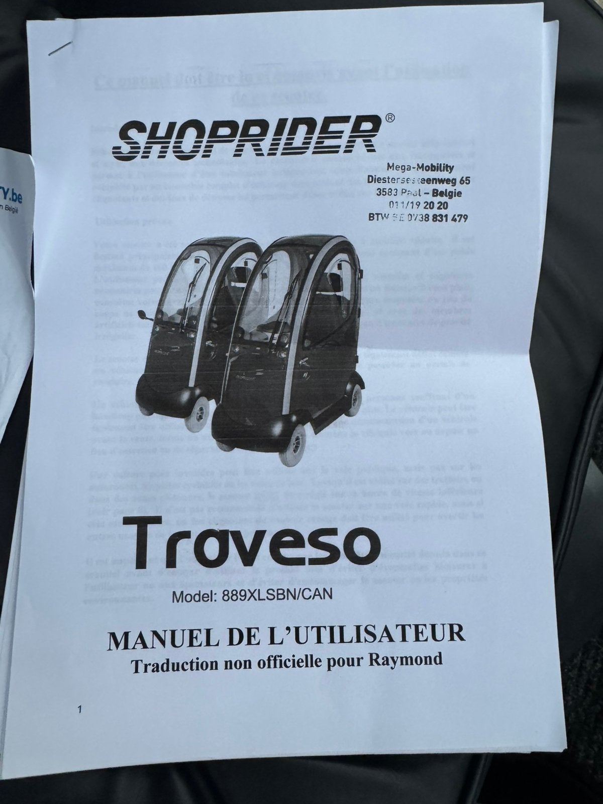 Scootmobiel Luxe Shoprider Voiturette électrique couvert, Enlèvement ou Envoi, Comme neuf