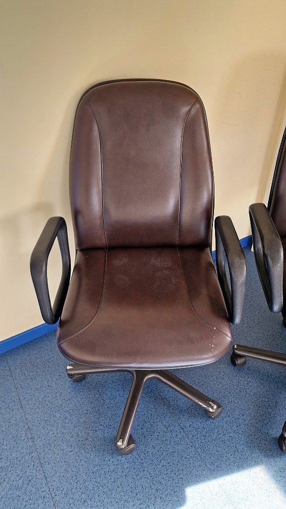 Paire de fauteuils vintage Drisag 1987 brun coque bois, Enlèvement