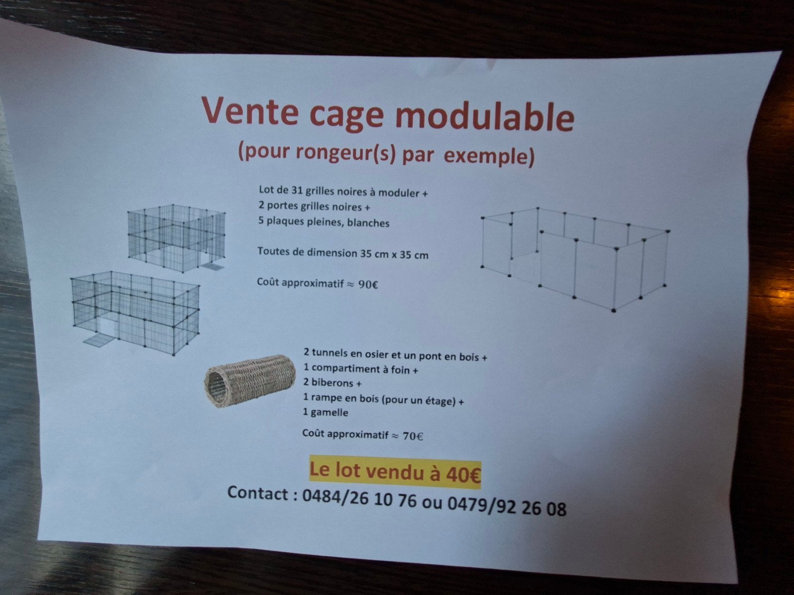 cage pour rongeurs par exemple, Enlèvement, Utilisé, Cage