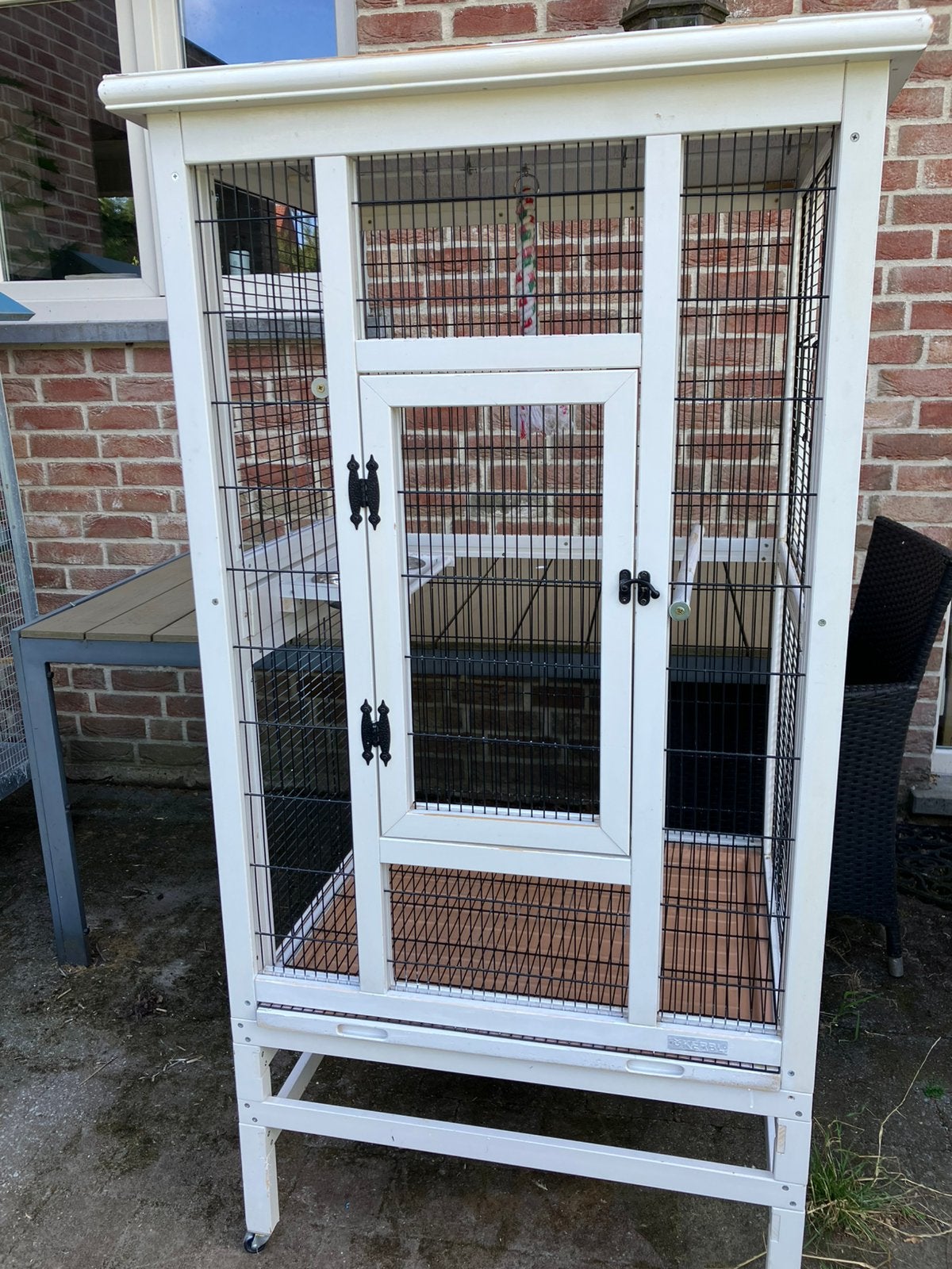 BINNEN/BUITEN VOLIERE OP WIELTJES VOOR VOGELS 150 EURO, Enlèvement, Comme neuf, Autres matériaux, Volière