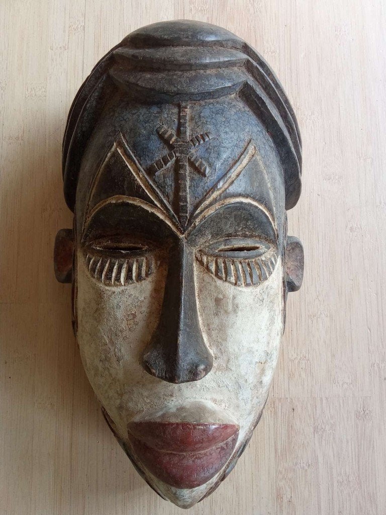 Afrikaanse maskers de Songye groep Congo - Kinshasa (3)., Hout, Afrika, Masker, Handgemaakt