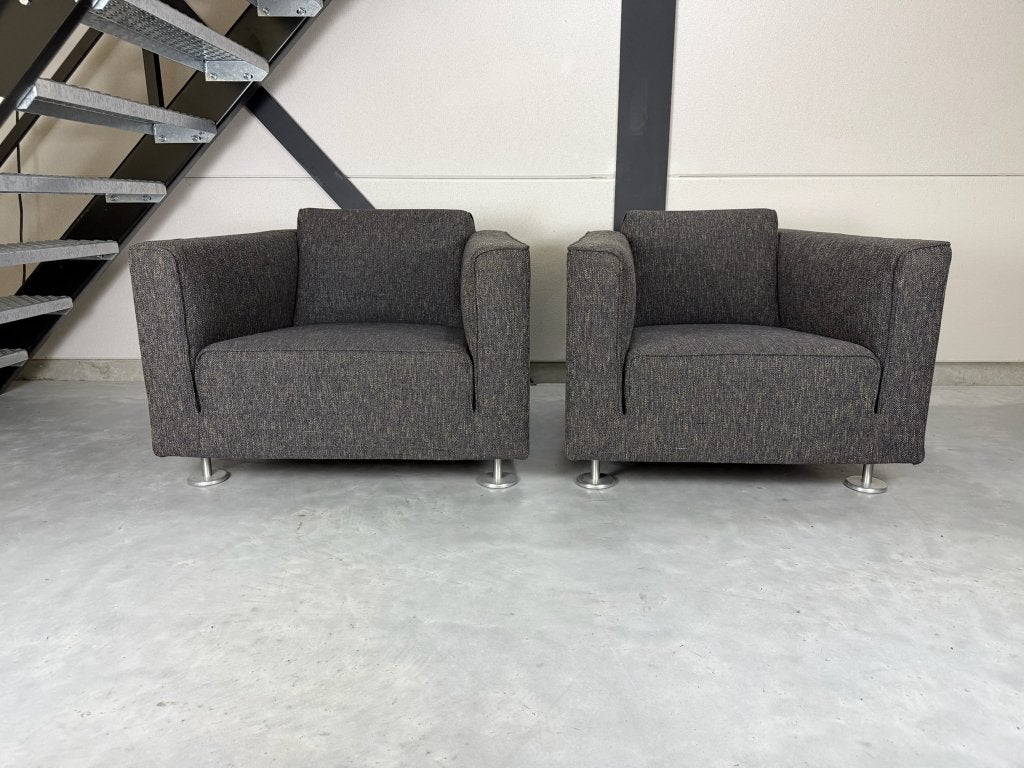 Design on Stock Blizz fauteuils - antracietgrijze stof, Ophalen, Nieuw, 75 tot 100 cm, Kunststof