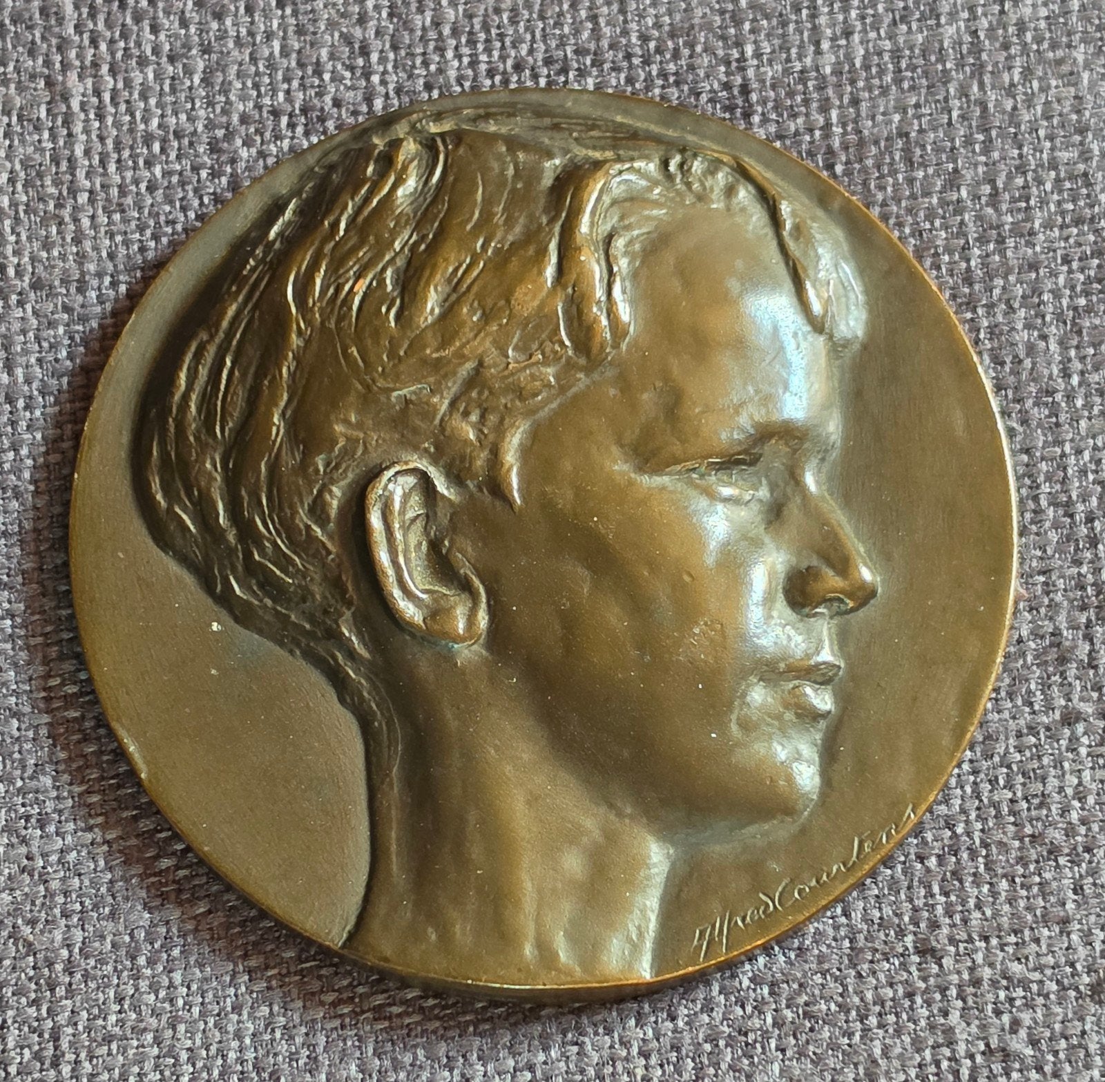 Médaille Prince Baudouin (Alfred Courtens) 75mm 300gr, Enlèvement ou Envoi