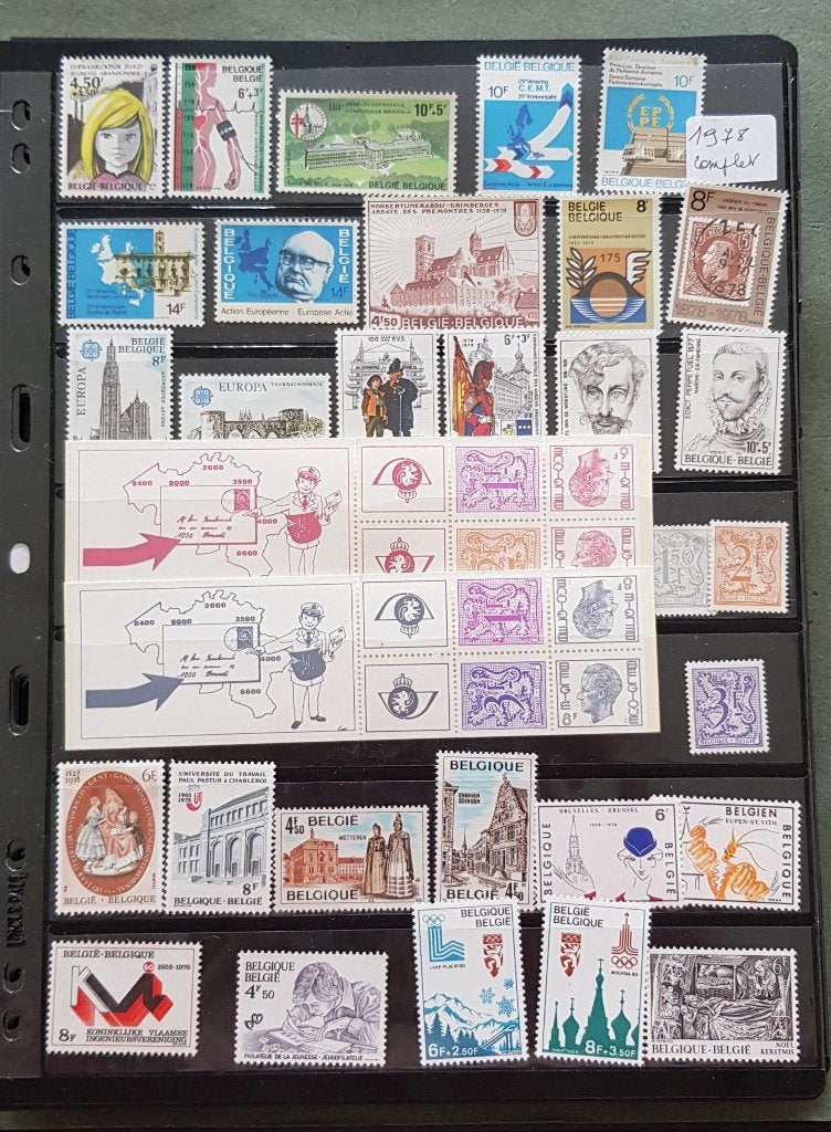 Timbres belges non oblitérés de 1978 à 1996, Timbres & Monnaies, Enlèvement ou Envoi, Non oblitéré, Timbre-poste, Non oblitéré