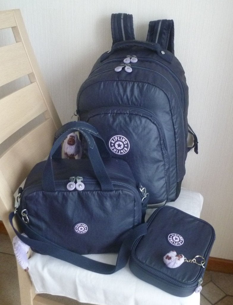 Kipling lunchrugzak en pennendoos + set apen, Gebruikt, Kipling, 25 tot 40 cm, Ophalen of Verzenden