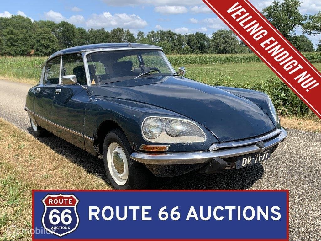 Citroën D Super | 1971 | Route 66 Auctions, Auto's, Oldtimers, Citroën, Zwart, Bedrijf, Handgeschakeld