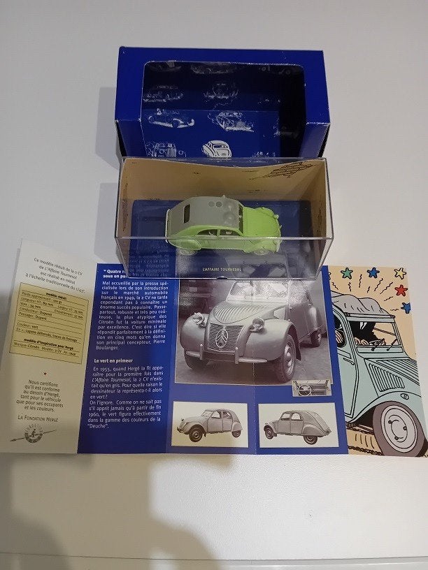 Kuifje auto 06 t.e.m. 10 Atlas blauwe dozen met certificaat, Ophalen of Verzenden, Kuifje, Zo goed als nieuw, Overige typen