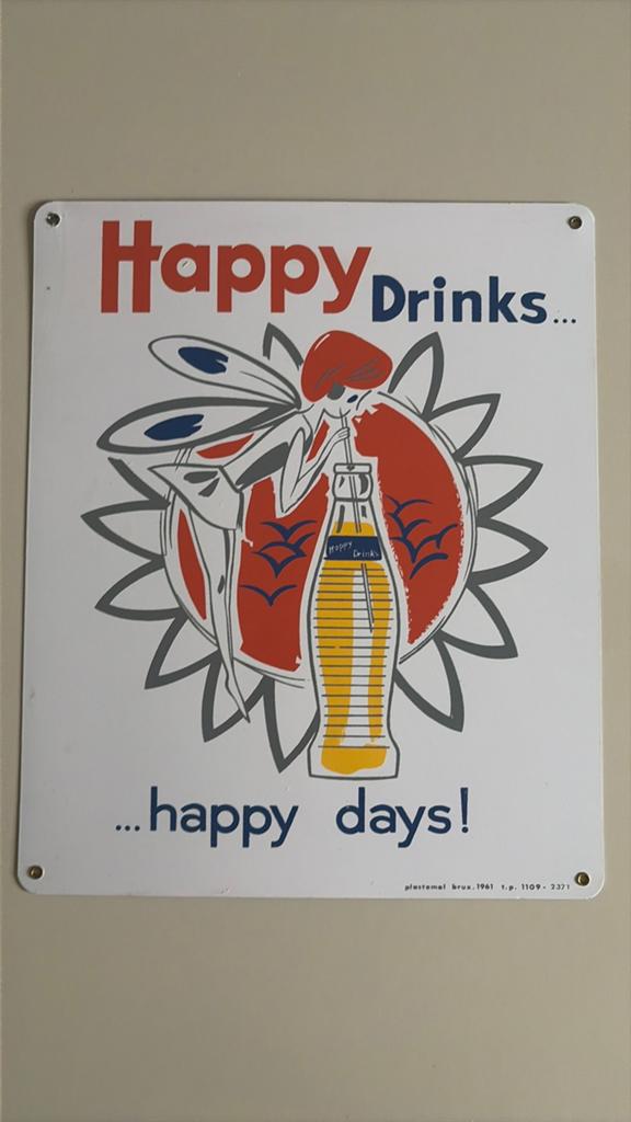 Reclamebord “Happy drinks”, Ophalen of Verzenden, Zo goed als nieuw, Reclamebord