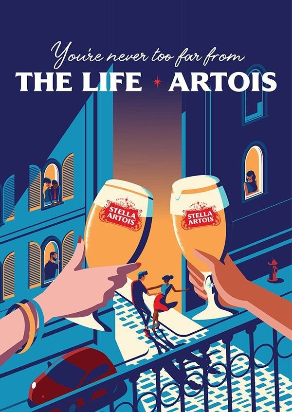 Metalen reclamebord Stella Artois 6 - retro vintage mancave, Verzamelen, Ophalen of Verzenden, Nieuw, Reclamebord, Plaat of Schild