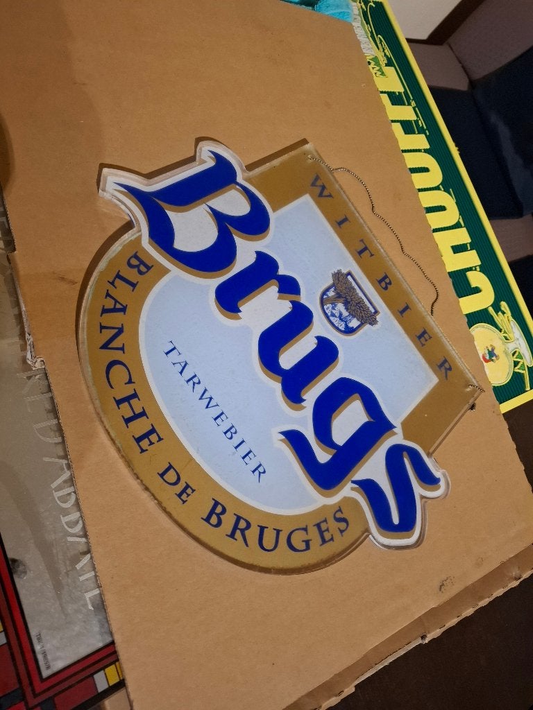 Reclame bord brugse Bier, Verzamelen, Ophalen of Verzenden, Zo goed als nieuw, Reclamebord, Plaat of Schild