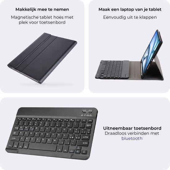 Hoes - Geschikt voor Apple iPad Air 2024/2025/2026 (M3/M4), 13 inch of meer, Zwart, Apple iPad Air, Nieuw