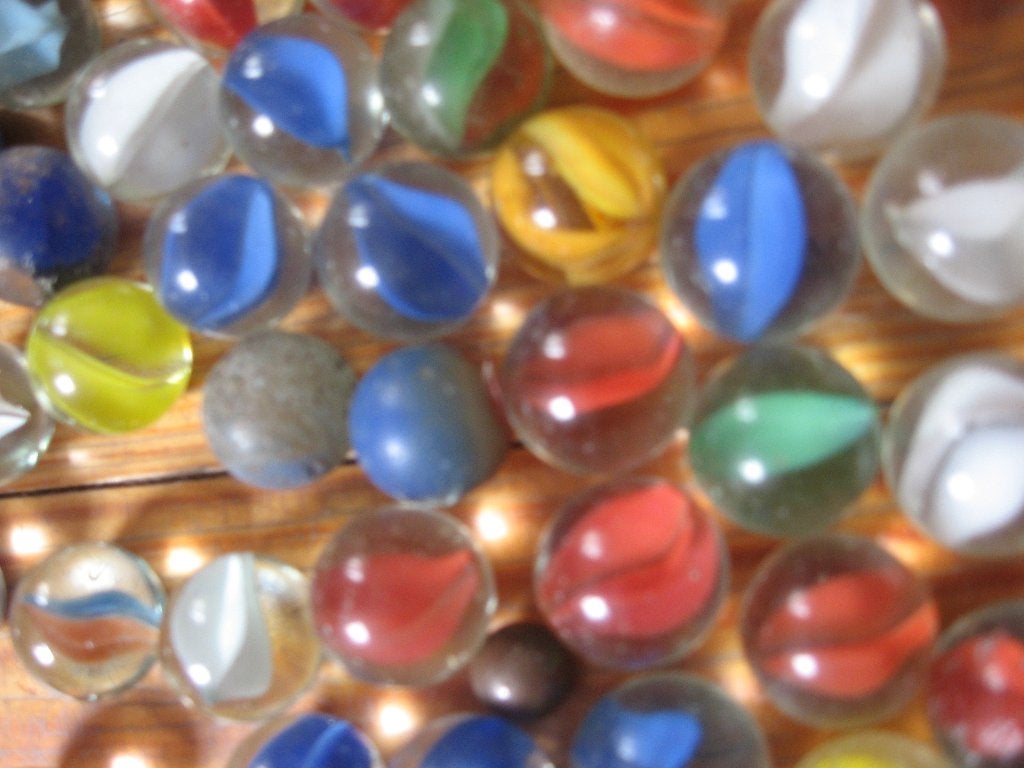 Set van 100 antieke glazen knikkers uit de jaren 60'/70'., Antiek en Kunst, Ophalen of Verzenden