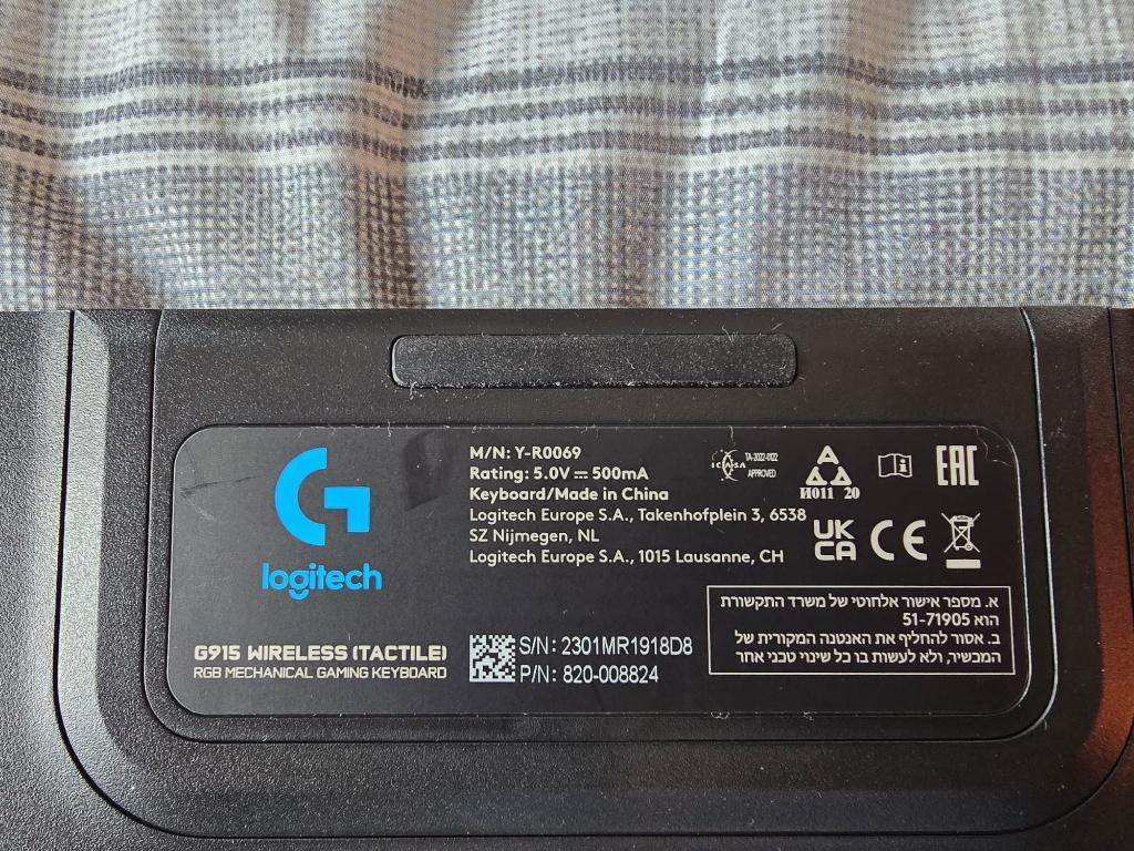Logitech G915 LIGHTSPEED Wireless (Tactile)., Computers en Software, Toetsenborden, Gebruikt, Qwerty, Draadloos, Gaming toetsenbord