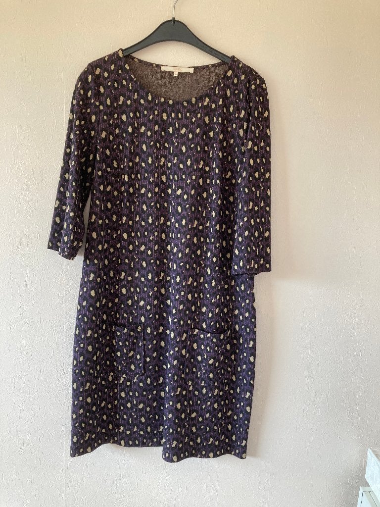 Paars, zwart, beige winterkleed, 3/4 mouwen, Comme ça, 40, Taille 38/40 (M), Enlèvement ou Envoi, Multicolore, Comme ça