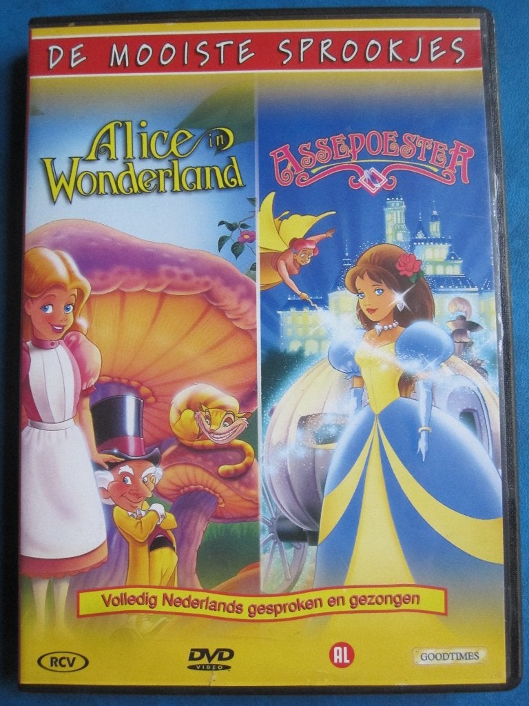 Alice au pays des merveilles + Cendrillon (2 films sur 1 DVD, Enlèvement ou Envoi, Comme neuf, Néerlandais, Américain