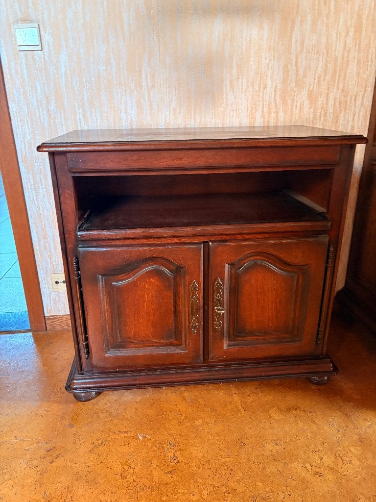 Klassiek eiken tv-meubel, Ophalen, Zo goed als nieuw, Eikenhout, Klassiek / landelijk