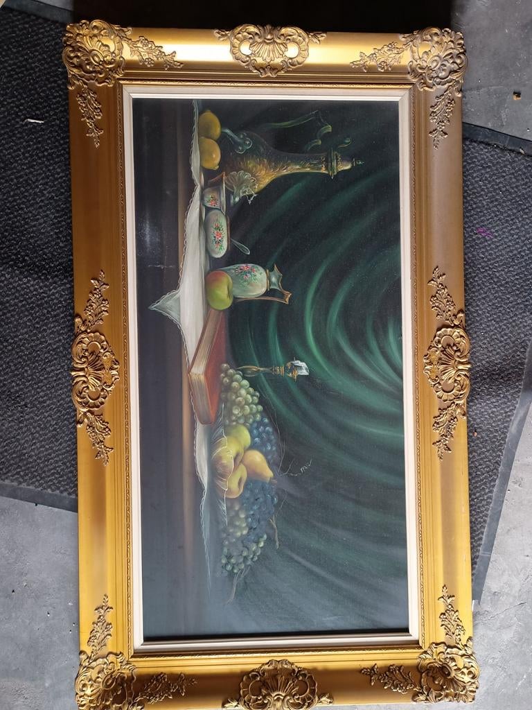 Groot Stilleven schilderij met gouden kader, Enlèvement