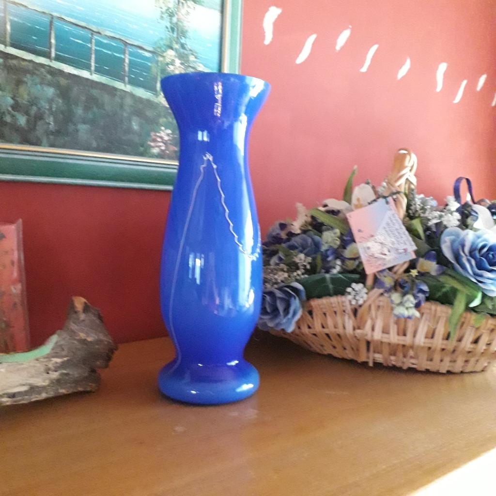 vaas, Ophalen, Blauw, Minder dan 50 cm, Glas