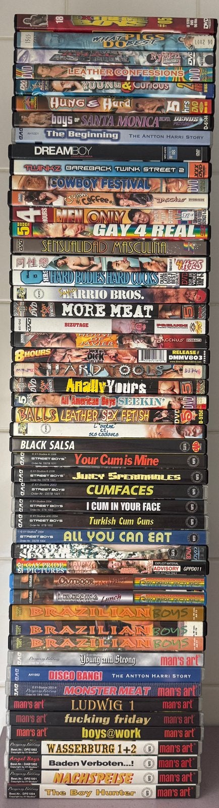 51 gay dvds, erotische mannen films, homo, Cd's en Dvd's, Vanaf 18 jaar, Ophalen, Gebruikt