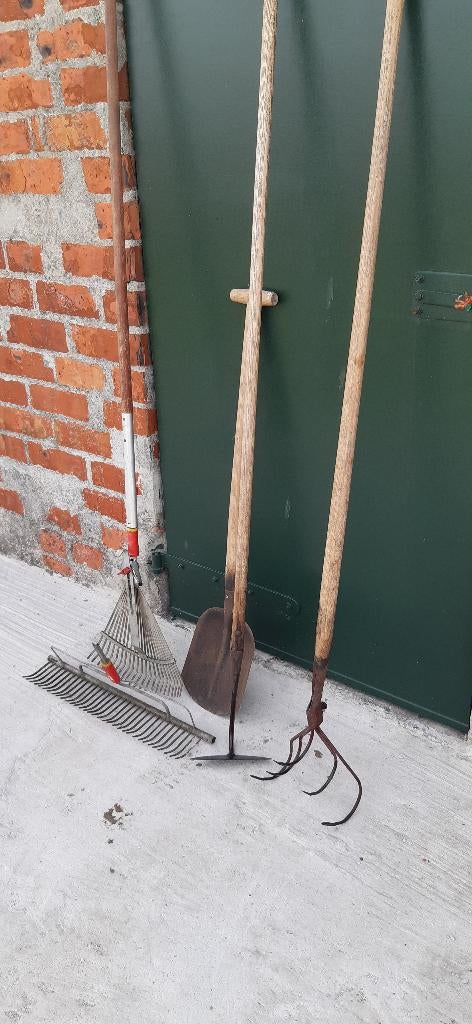 tuingerief , hark, bladhark, kapper, 5 tand en schop, Tuin en Terras, Hand-tuingereedschap, Ophalen, Gebruikt, Hark