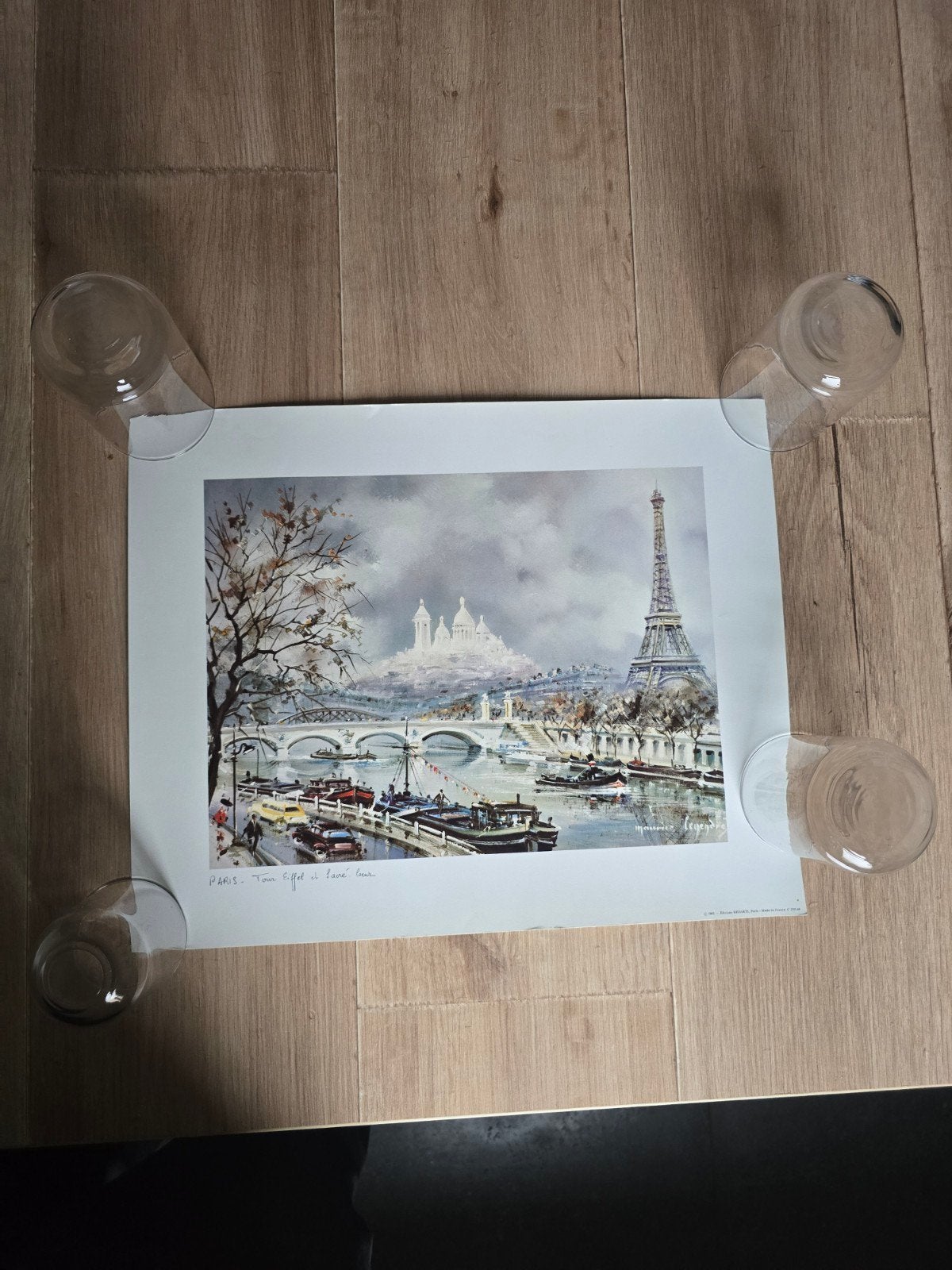 Reproduction Maurice Legendre Paris Tour Eiffel Sacré-Cœur 1, Antiquités & Art, Enlèvement ou Envoi, Aquarelle