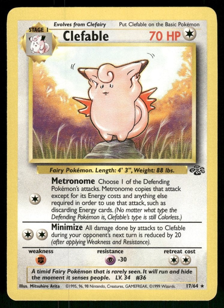 Clefable 17/64 - Jungle (NM), Envoi, Utilisé