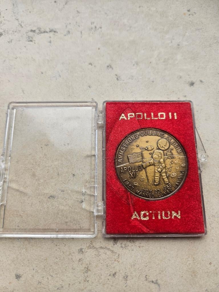 Medaille Apollo XI, Ophalen of Verzenden, Brons