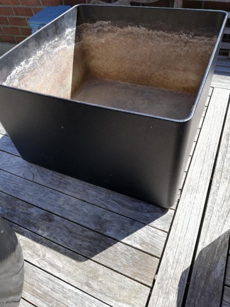 Bloembak diam 40/40.hoogte 25 cm met gebruiksporen, Ophalen, Kunststof, Gebruikt, Minder dan 30 cm