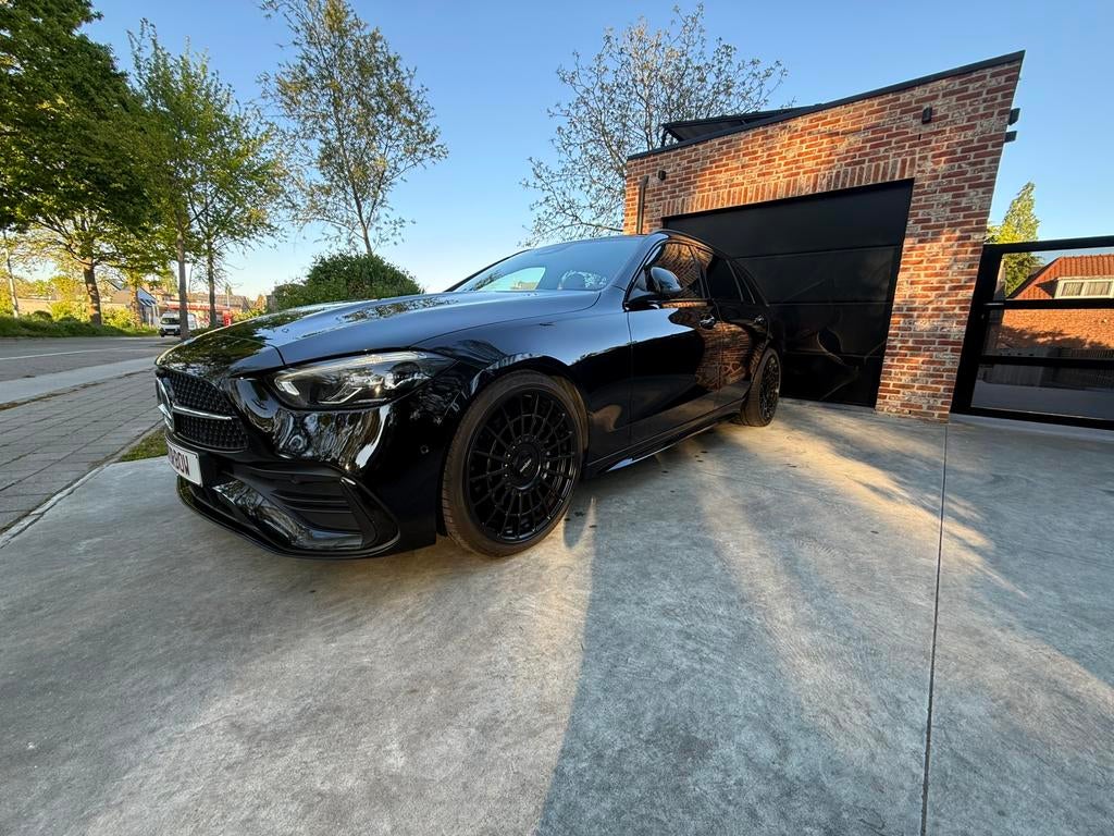 Mercedes-Benz C200d AMG-Line Night Edition, Auto's, Automaat, Zwart, Leder, 5 deurs