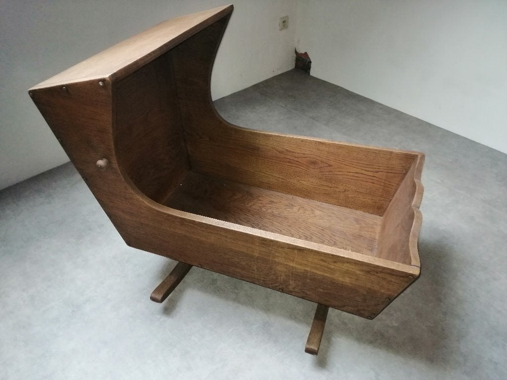 schommelwieg eik, Ophalen, Gebruikt, Wieg