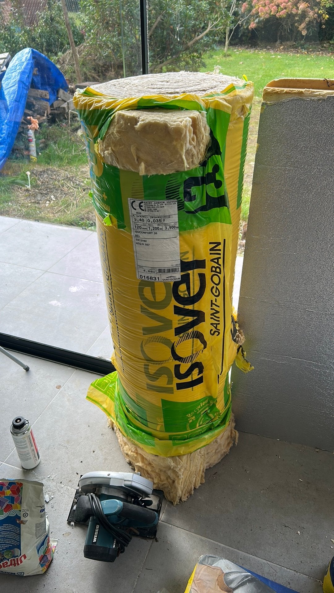 1 baal glaswol, Doe-het-zelf en Bouw, Ophalen, Zo goed als nieuw, Glaswol