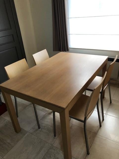 CALLIGARIS uittrekbare tafel + keukentafel + 4 stoelen, Enlèvement, Utilisé