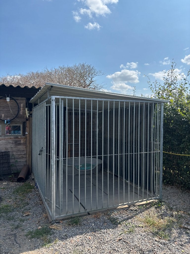 Hondenkennel met geïsoleerd hondenhok, Animaux & Accessoires, Maisons pour chiens, Enlèvement, Utilisé, 100 cm ou plus, Chenil chien