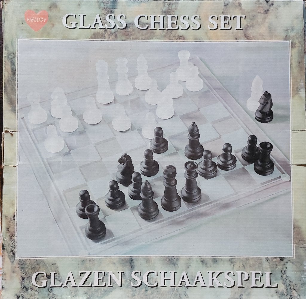 Glazen schaakspel, Hobby en Vrije tijd, Een of twee spelers, Ophalen, Nieuw, Overig