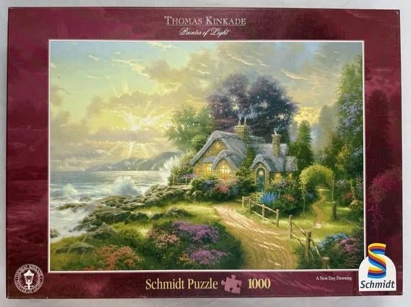 Puzzle de Thomas Kinkade Schmidt La Maison au bord de la mer, Envoi, 500 à 1500 pièces, Comme neuf, Puzzle