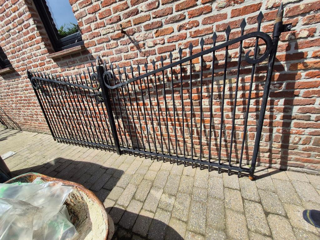 Zware metalen dubbele tuinpoort, Tuin en Terras, Ophalen