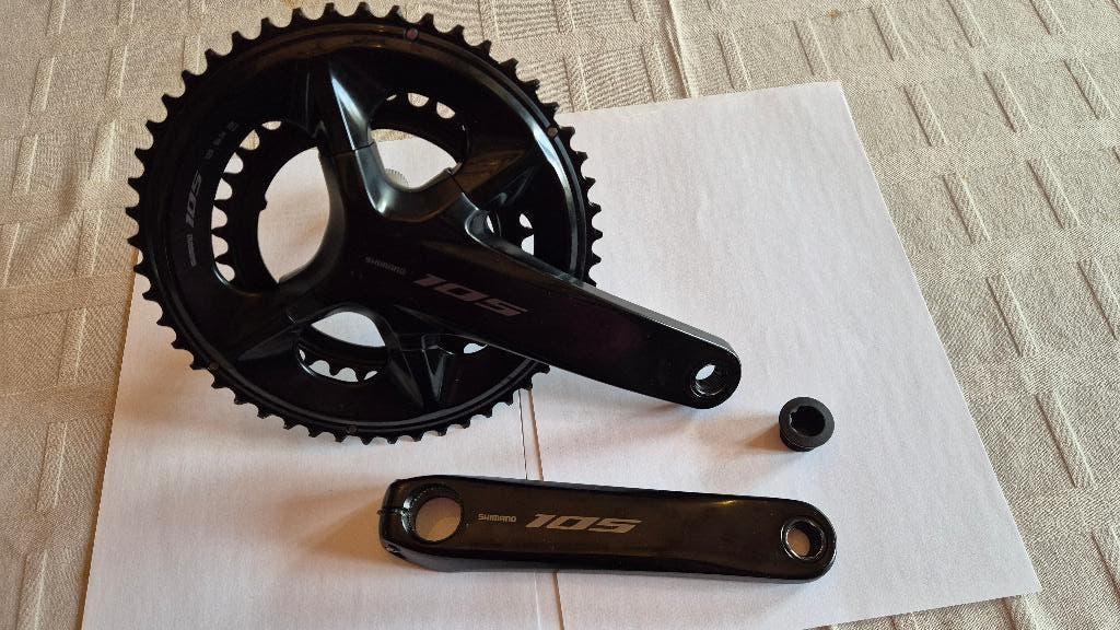 Shimano 105 R7100 crankstel (50/34 - 165mm), Fietsen en Brommers, Fietsonderdelen, Schimano, Zo goed als nieuw, Aluminium, Racefiets