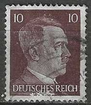 Allemagne 1941/1943 - Yvert 711 - Adolf Hitler - 10 p. (ST), Timbres & Monnaies, Timbres | Europe | Allemagne, Affranchi, Envoi