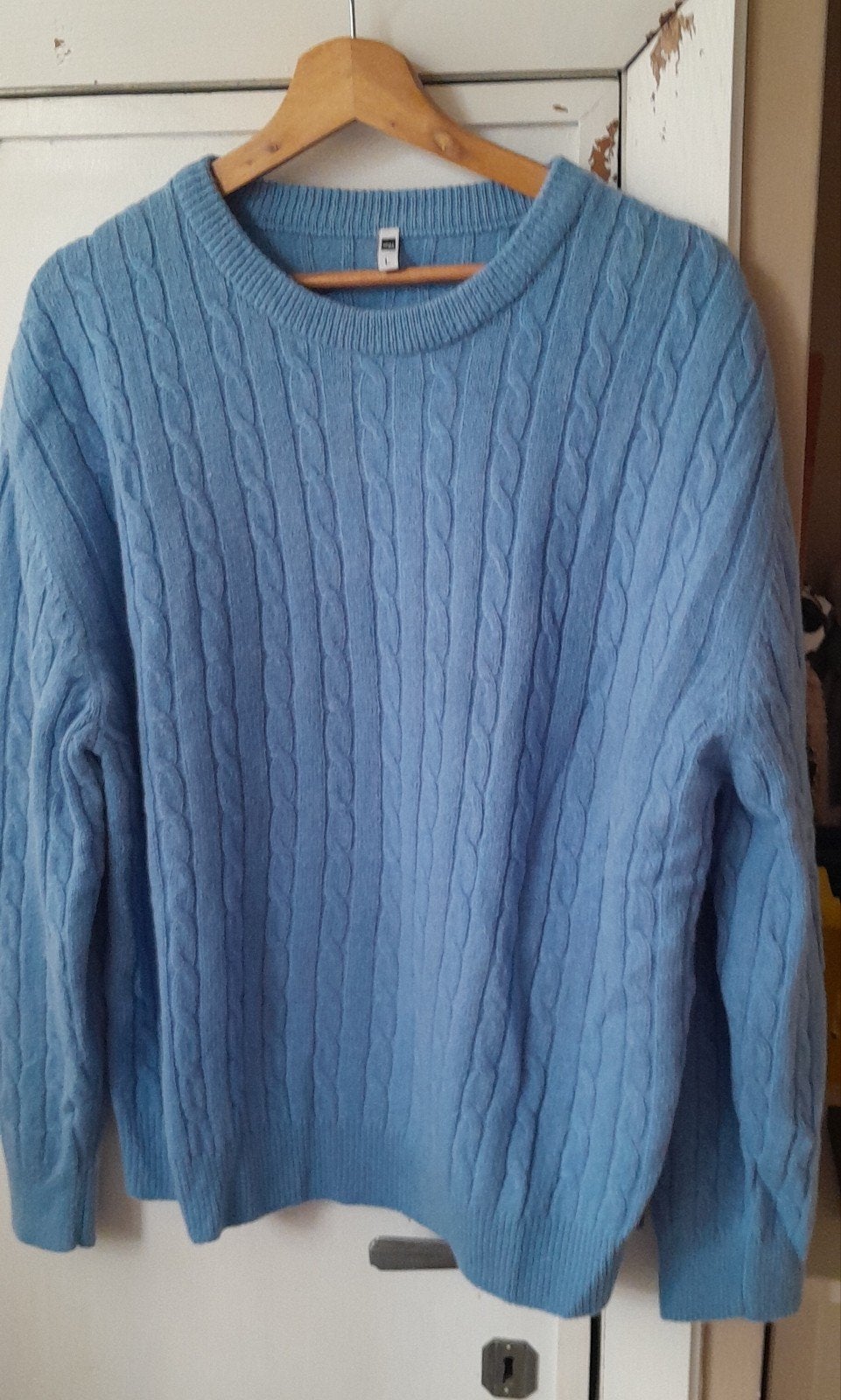 Prachtige kabeltrui large Hema wol., Vêtements | Femmes, Enlèvement ou Envoi, Bleu, Hema, Taille 42/44 (L)