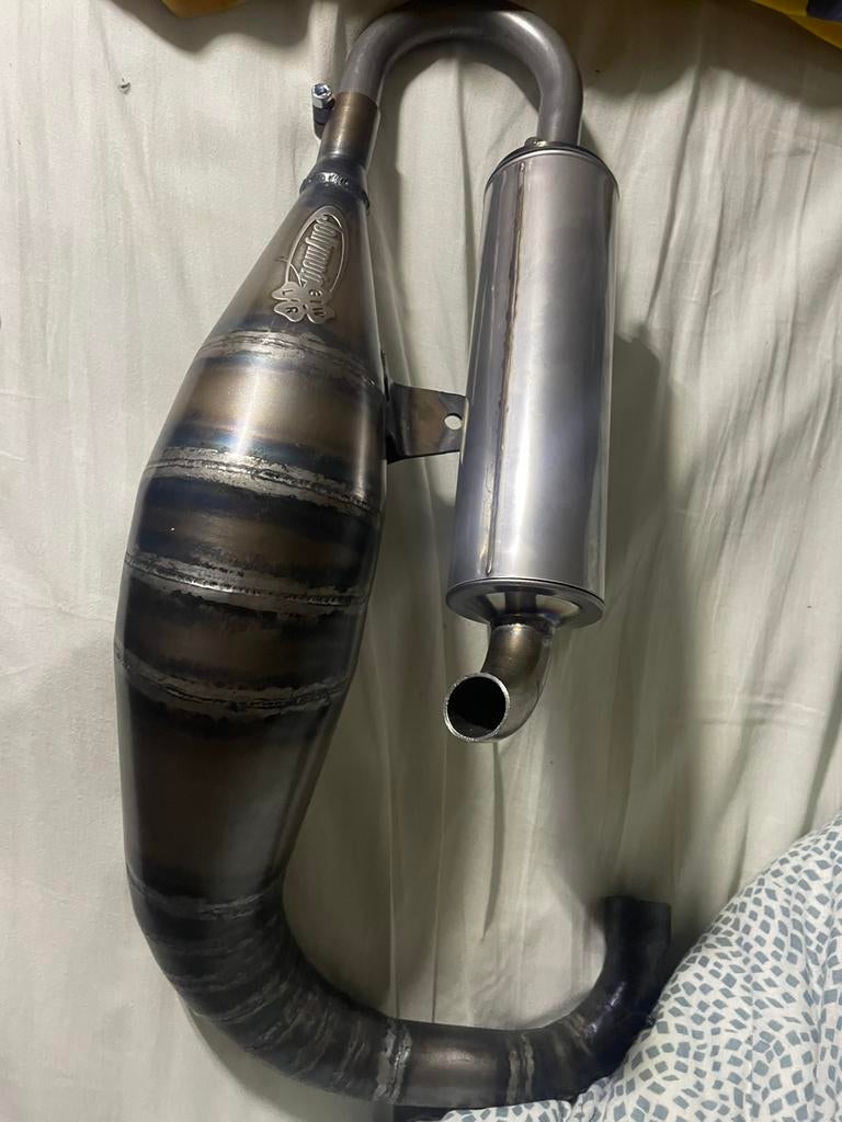 Uitlaat mbk booster team arco/jolly moto handgemakkt NIUEWE, Fietsen en Brommers, Ophalen, Zo goed als nieuw