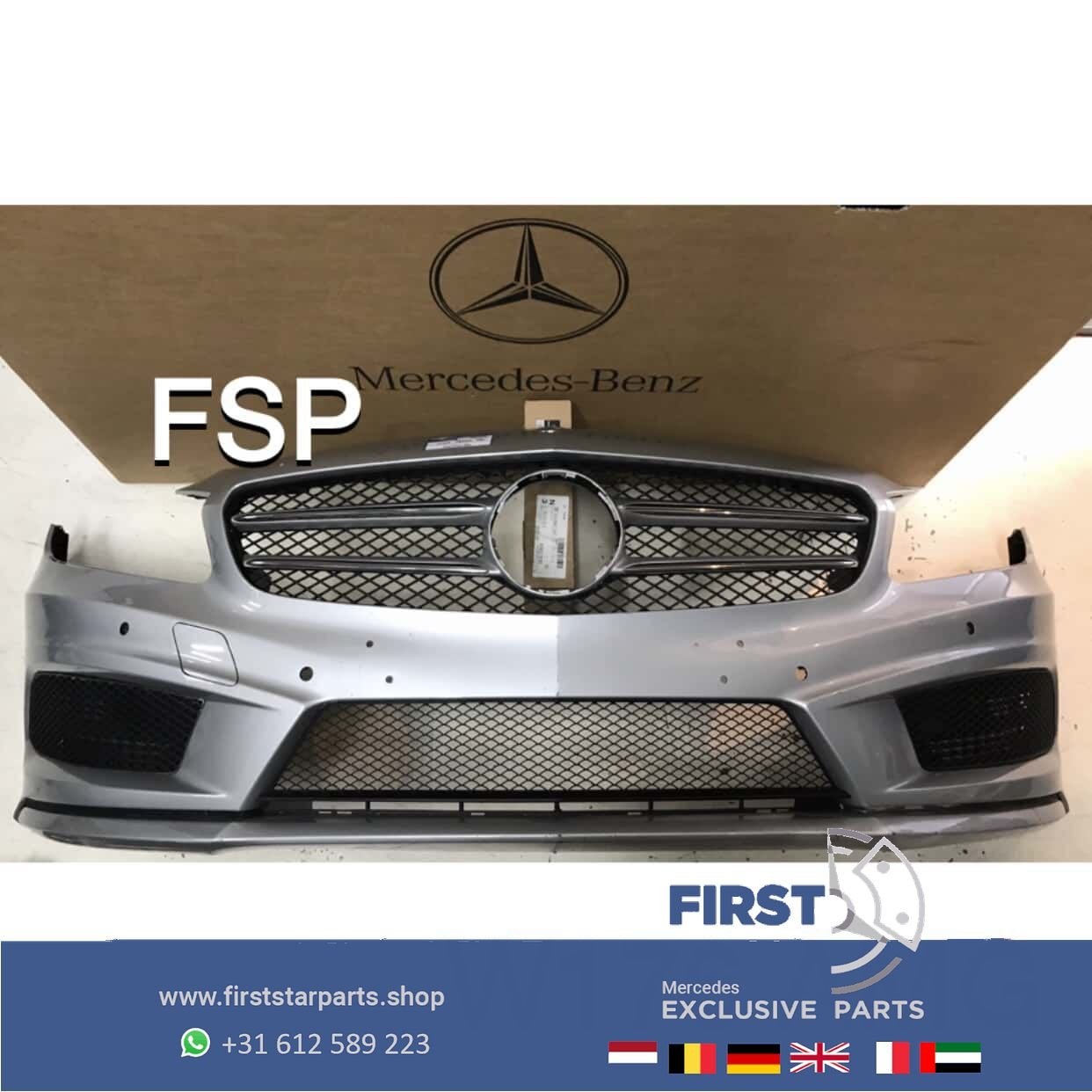 W176 AMG Voorbumper Mercedes A Klasse COMPLEET 2015 ZWART WI, Utilisé, -, Avant, -
